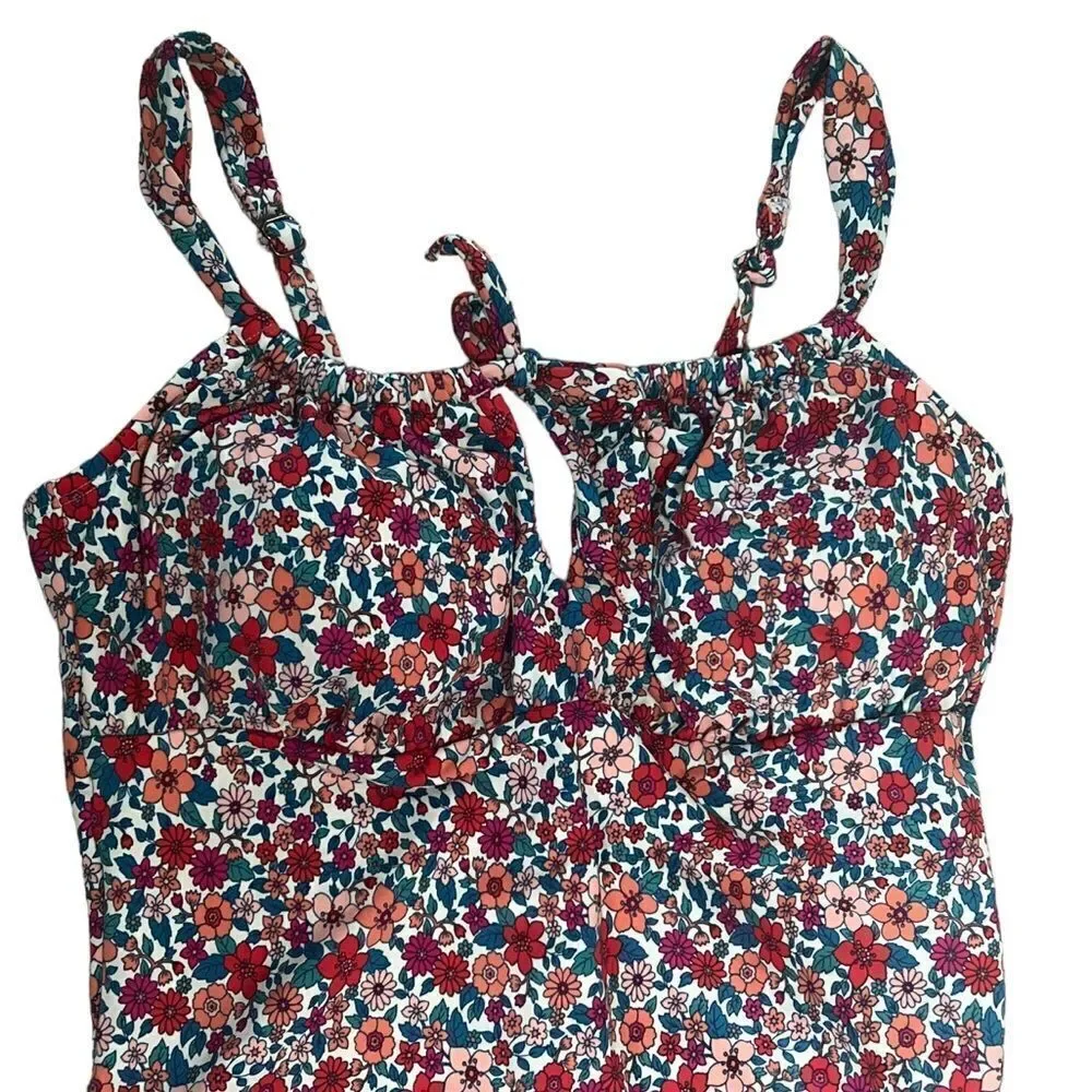 Time And True White Floral One Piece Swimsuit sz 1X